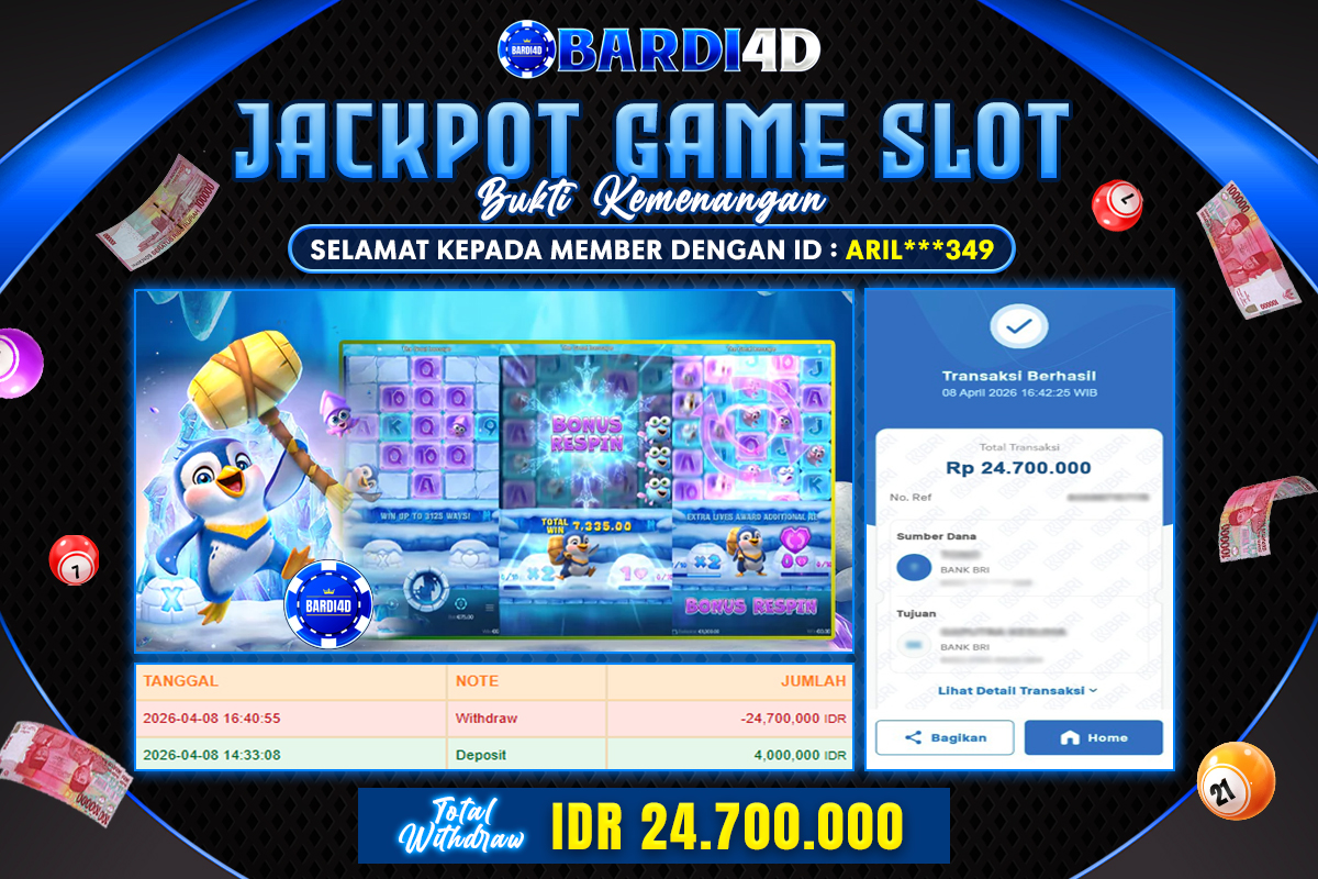 BARDI4D - BAYAR JACKPOT SLOT THE GREAT ICESPACE TOTAL RP.24.700.000 | DIBAYAR LUNAS