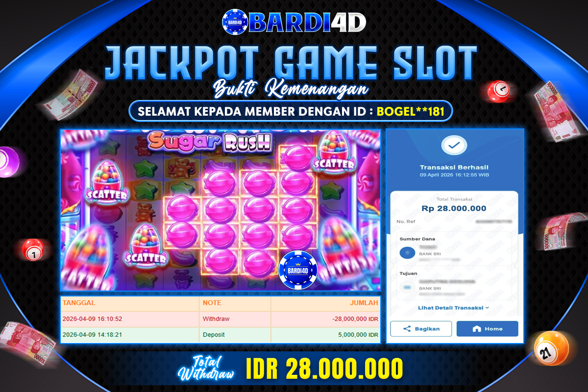 BARDI4D - BAYAR JACKPOT SLOT SUGAR RUSH TOTAL RP.28.000.000 | DIBAYAR LUNAS