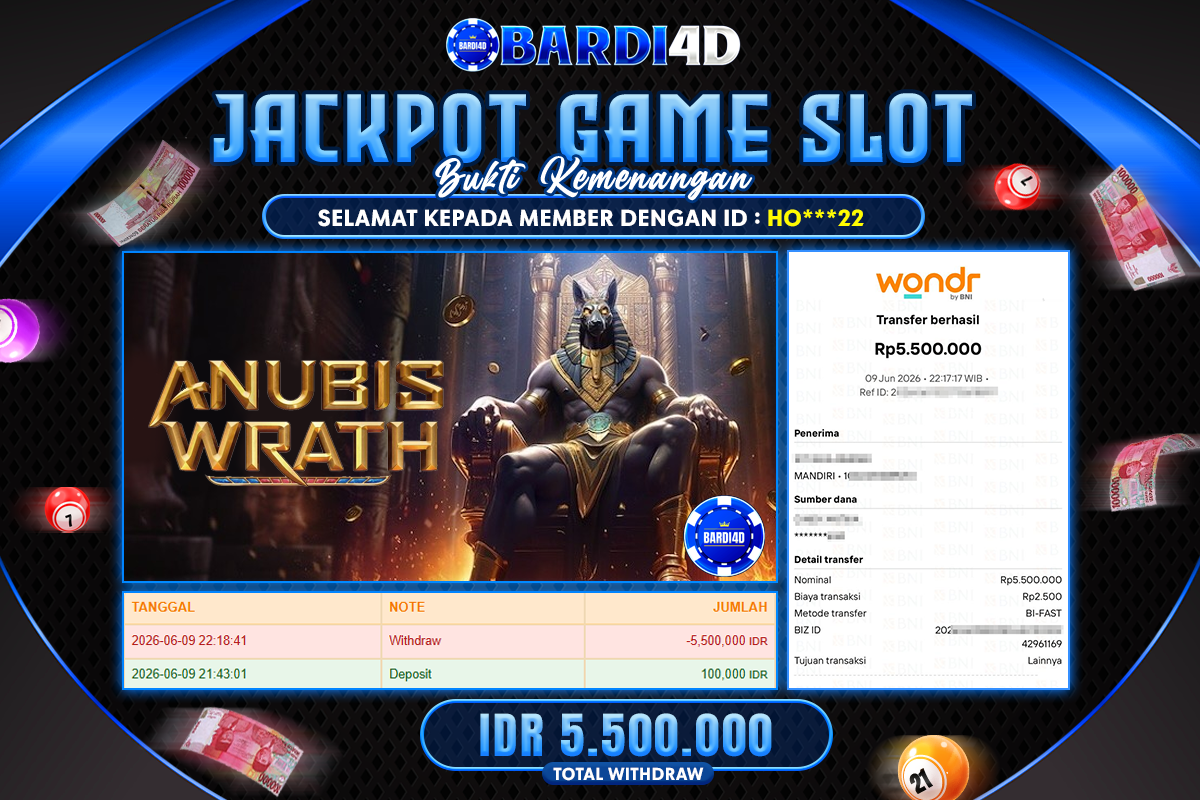 BARDI4D - BAYAR JACKPOT SLOT WILD BANDITO TOTAL RP.5.500.000 | DIBAYAR LUNAS
