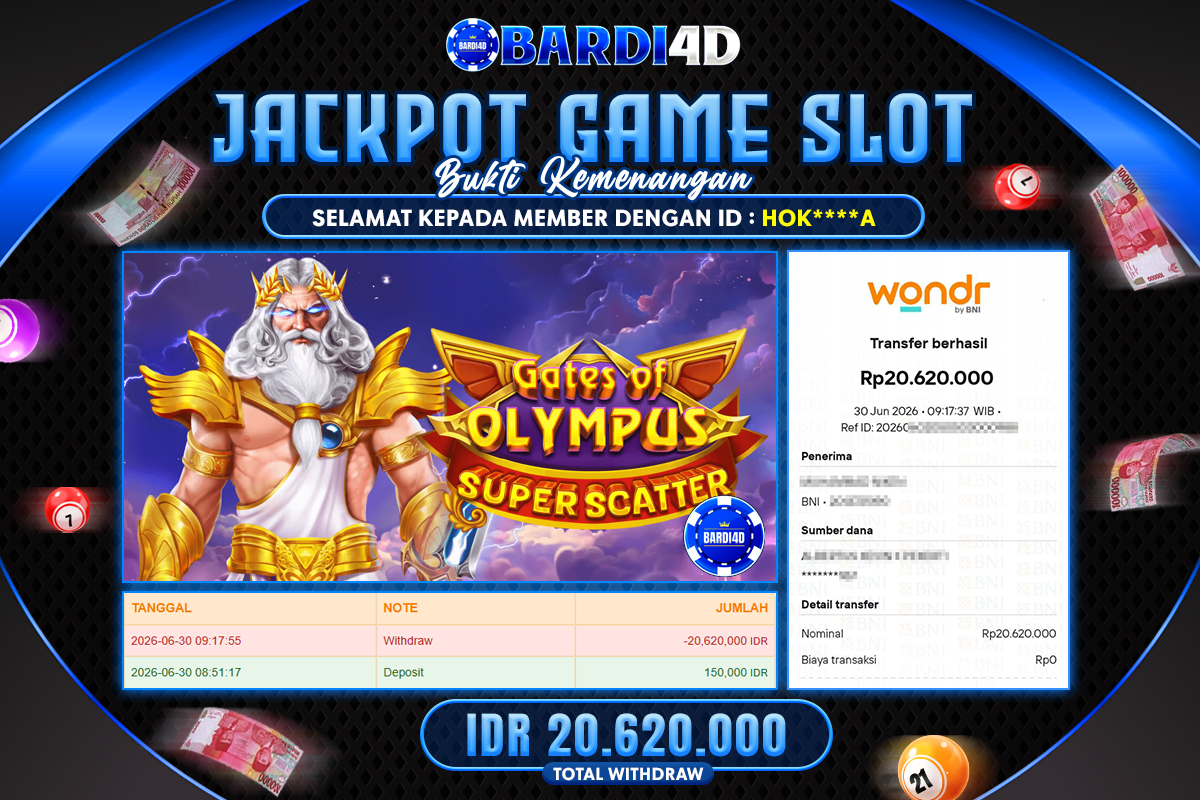 BARDI4D - BAYAR JACKPOT SLOT GATES OF OLYMPUS 1000 TOTAL RP.5.510.000 | DIBAYAR LUNAS