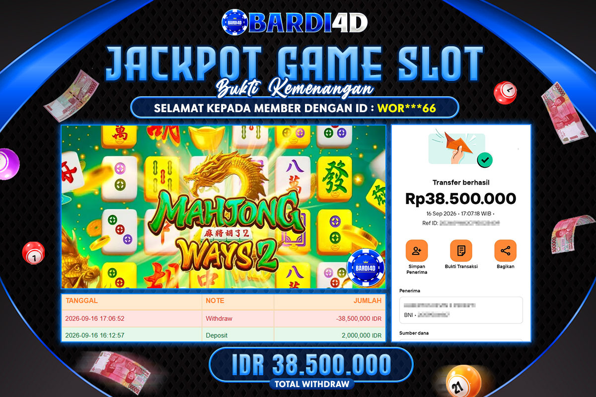 BARDI4D - BAYAR JACKPOT SLOT MAHJONG WAYS 2 TOTAL RP.38.500.000 | DIBAYAR LUNAS