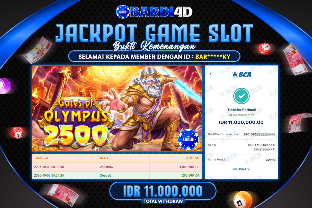 LEVISTOTO - BAYAR JACKPOTSLOT GATES OF OLYMPUS 2500 TOTAL RP.11.000.000 | DIBAYAR LUNAS